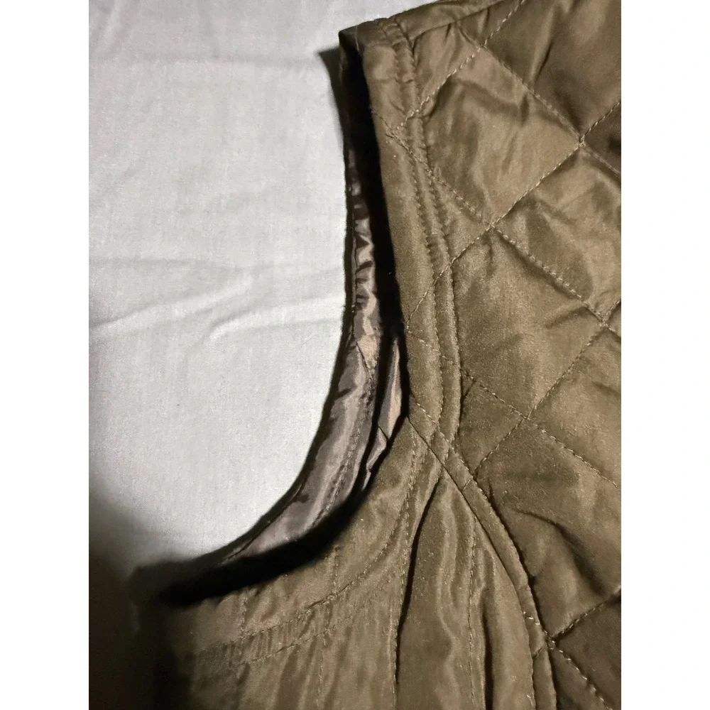 Relativity Quilted Vest Womens Large Brown Good Full Zip Sleeveless Outerwear